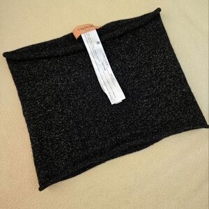 TWINSET MILANO Wool Cashmere Snood Scarf Black Sparkle Neck Warmer Size L